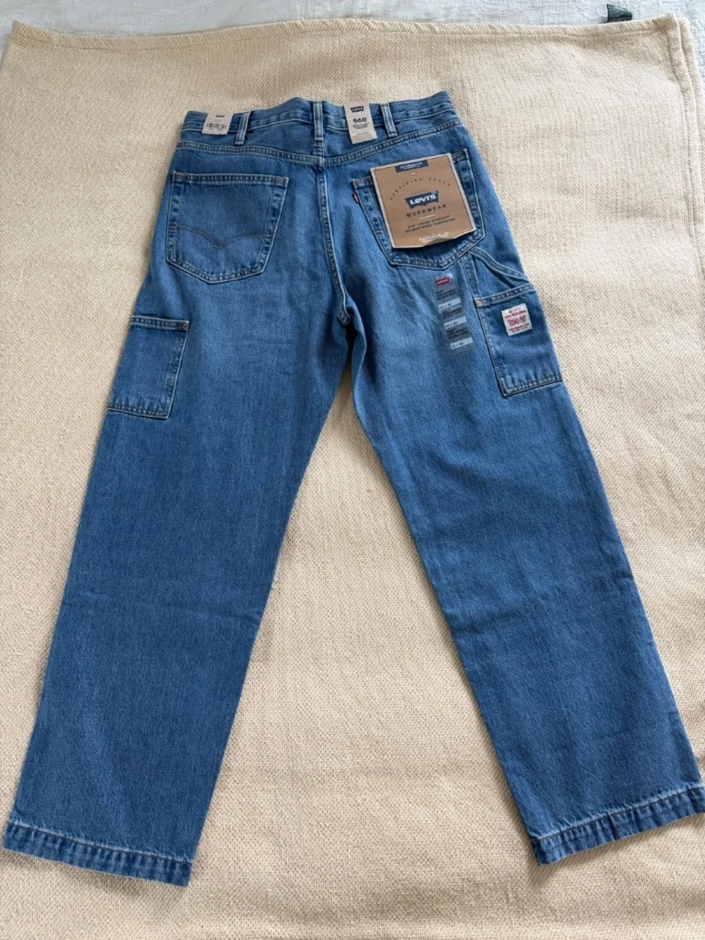 Levi's 568 Loose Straight Double Knee Carpenter Jeans Blue Men's W33 L32 NWT